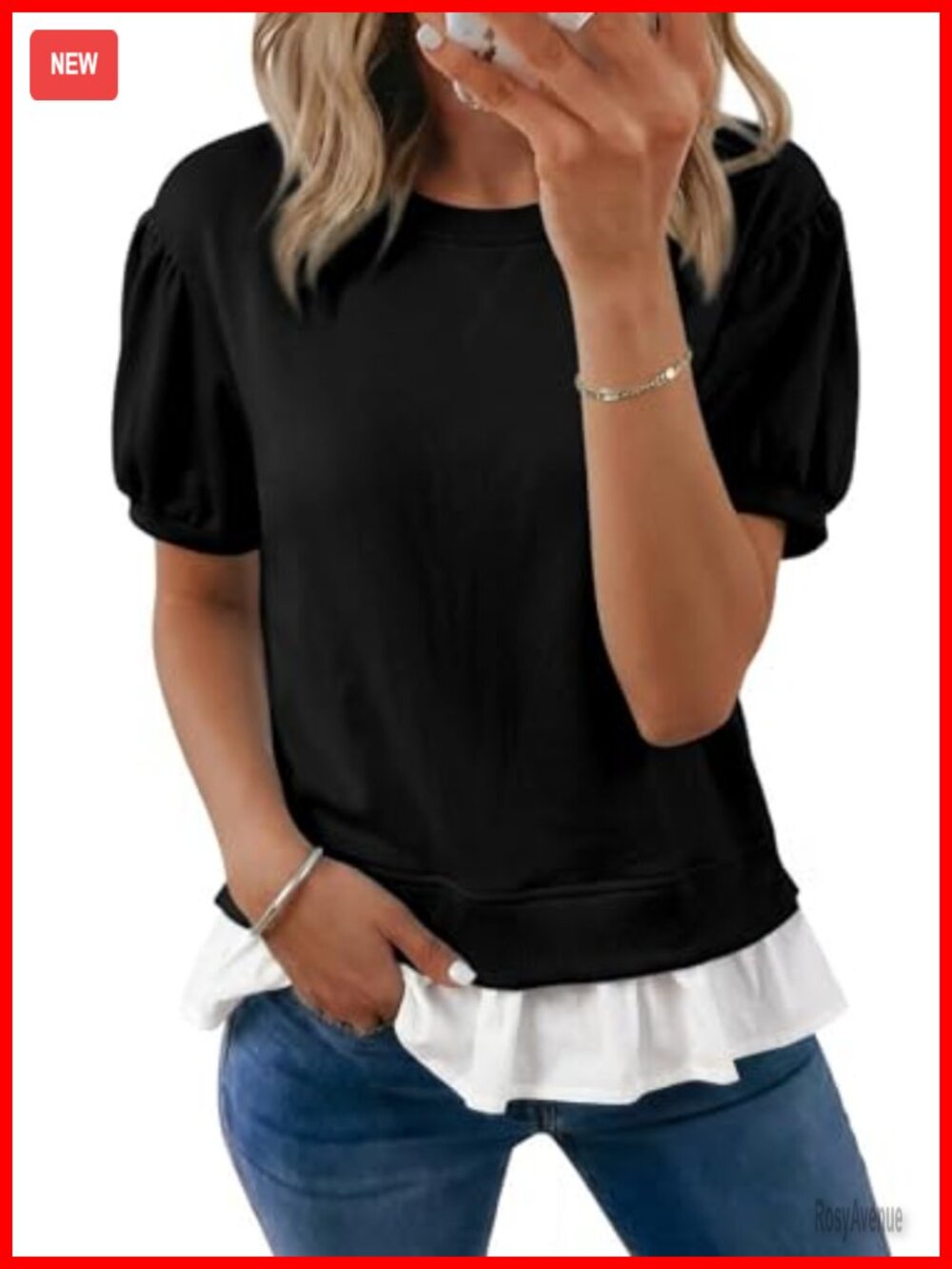 Women's Summer Tops Short Sleeve Crewneck Sweatshirt Casual Loose Fit Blouse